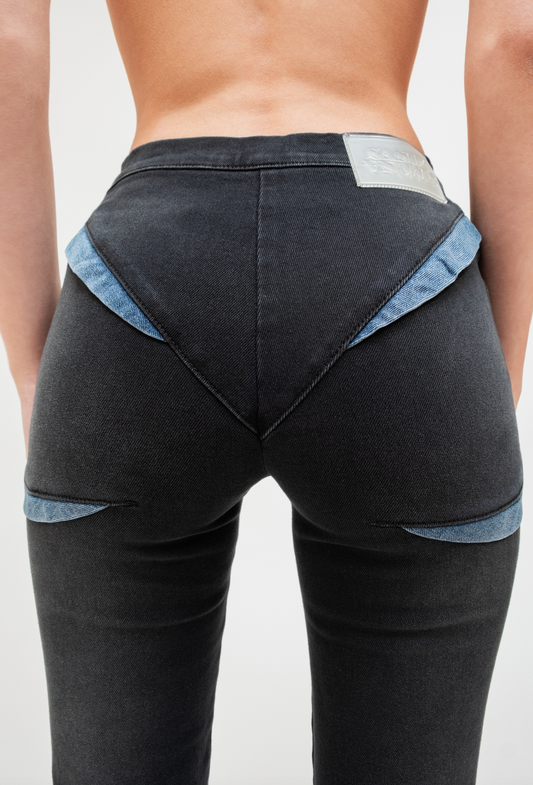 Signature Viper Jeans – Black with blue cut-out details